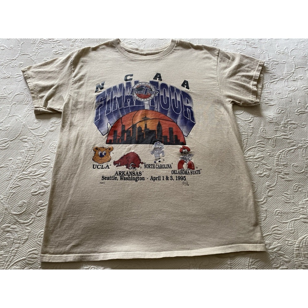 Vintage 1995 NCAA Final Four Seattle T-Shirt Basketball s6